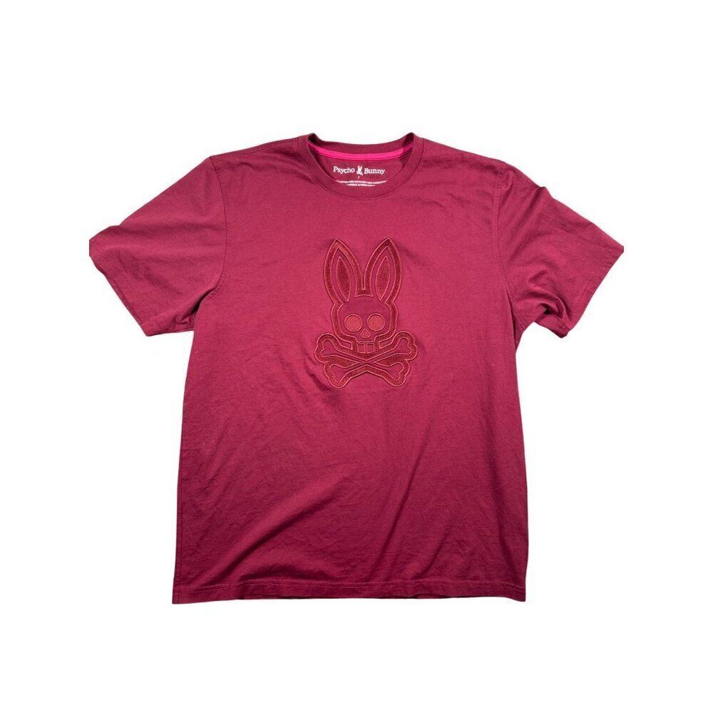 Psycho Bunny Men's Graphic Tee Pima Cotton Size 7/XL Maroon